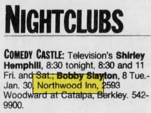 Northwood Inn - Jan 21 1988 Comedy Club Ad (newer photo)